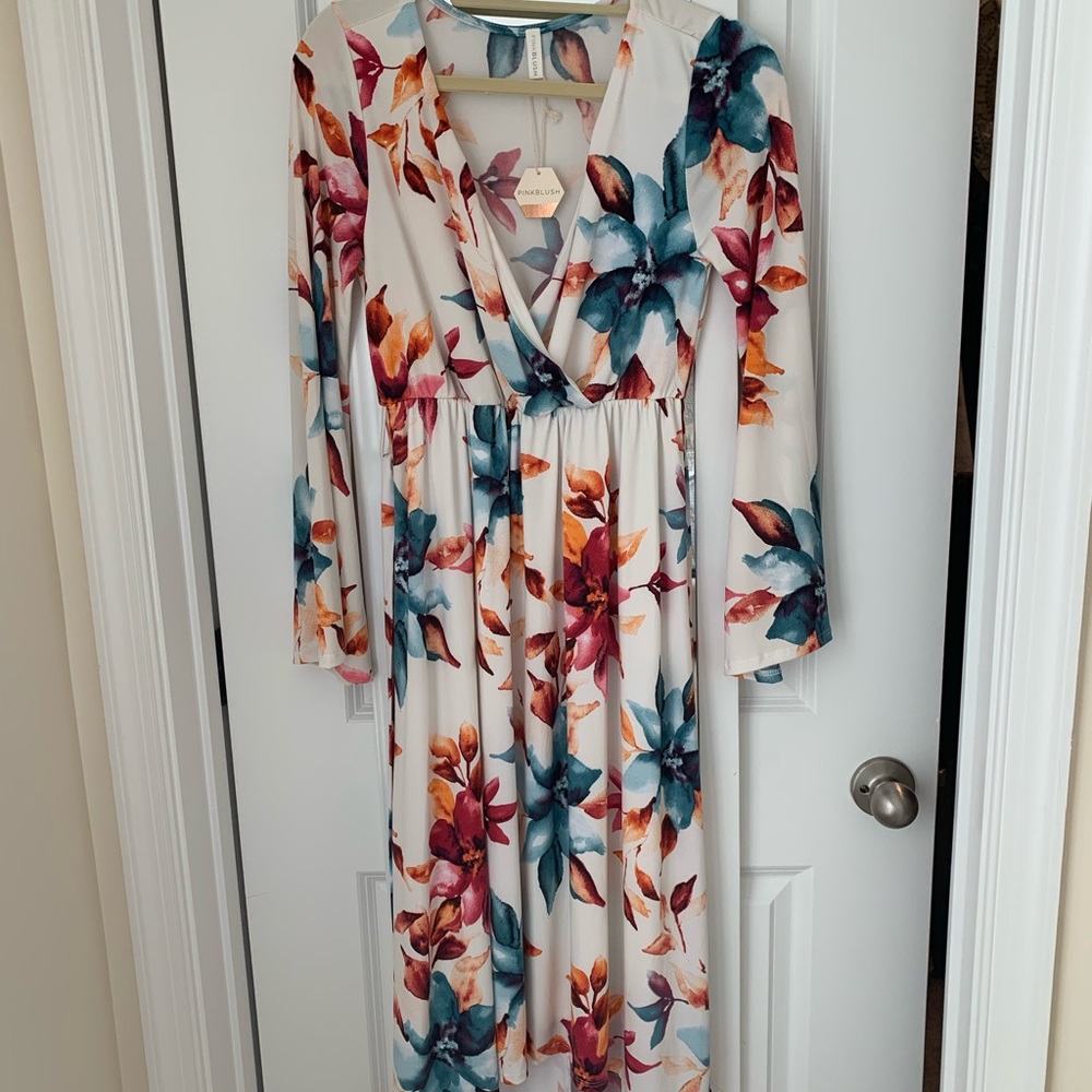 Pinkblush High-Low Faux Wrap Dress